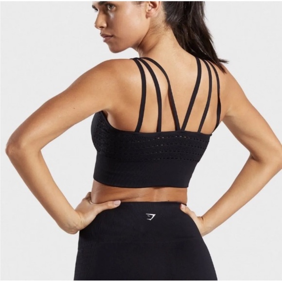 Gymshark Energy Seamless Black Crop Top - Picture 2 of 7